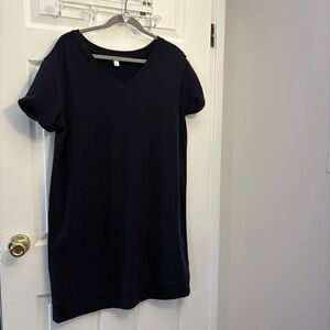 Daily Ritual Scoop Neck Short Sleeve Deep Navy Knit Dress